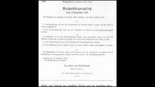 15th September 1935 Nuremberg Laws introduced in Germany [upl. by Harleigh515]