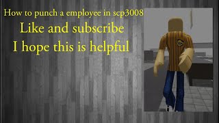 How to punch a Employee in scp 3008 Roblox mobile [upl. by Cohin]