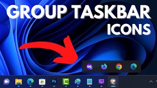 How to Group Taskbar Icons in Windows 11  Customize Taskbar Tip [upl. by Ennahgiel]