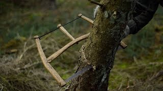 Making a frame saw  buck saw for bushcraft [upl. by Lesna]