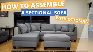 Sectional Sofa With Ottoman Assembly [upl. by Nedarb296]