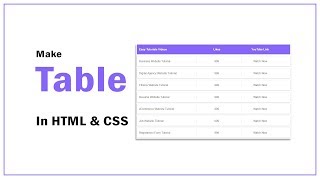 How To Create Table In HTML And CSS  HTML Website Tutorials [upl. by Eikin]