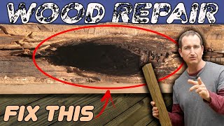 How to Repair a Hole From Wood Rot Fixing a Damaged 2X Framing Board [upl. by Lorola591]