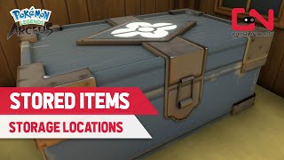 Pokemon Legends Arceus How to ACCESS STORED ITEMS  Storage Locations [upl. by Lerraf]