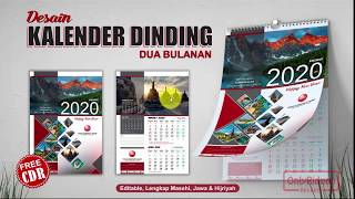 Cara Desain Kalender Dinding 2020 dengan CorelDRAW  Calendar Template [upl. by Nickolas]