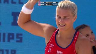 Norway vs Denmark  Preliminary Round  2018 IHF Womens Beach Handball World Championship [upl. by Nageem]