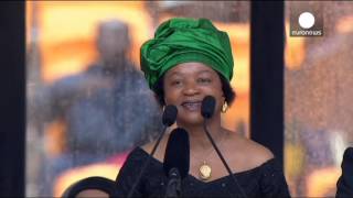 Mandela forever Baleka Mbete sings Tata Madiba with cheering crowd at memorial ceremony [upl. by Bihas]