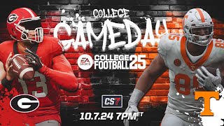 College Football 25 8 Georgia vs 17 Tennessee Week 9 CS7  CPU vs CPU Dynasty [upl. by Earissed]