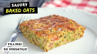 I made baked oats for DINNER savory version HEALTHY AND CHEAP [upl. by Intyrb]