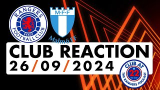 Malmo 02 Rangers  Club Reaction [upl. by Birmingham]