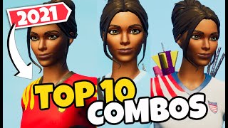 TOP 10 BEST COMBOS PRESETS FOR SOCCER SKINS IN 2021  Fortnite Combos [upl. by Henry]