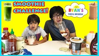 SMOOTHIE CHALLENGE Super Gross Smoothies for Kids with Ryan ToysReview Family Fun Activities [upl. by Merp]