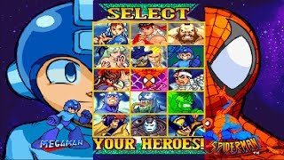 Marvel vs Capcom Clash of Super Heroes All Characters PS1 [upl. by Proctor840]