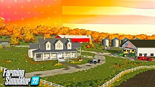 DESIGNING A BEAUTIFUL AMERICAN FARM FROM SCRATCH Farming Simulator 22 [upl. by Attiuqram546]