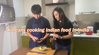 I cooked Indian food with Korean chef in India cookoranji5817 [upl. by Namsu]