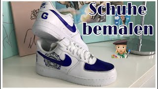 Nike Air Force 1 bemalen👟👩🏼‍🎨 Schuhe bemalen Tutorial [upl. by English]