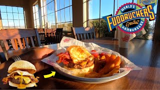 POV Fuddruckers The HANGOVER Burger Fried Egg  Bacon  12 lb Beef [upl. by Canica441]