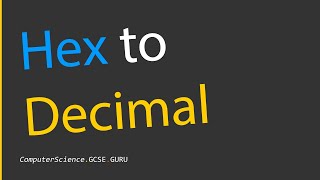 How to convert hexadecimal to decimal [upl. by Yliah]