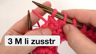 3 Maschen links zusammenstricken  3 M li zusstr [upl. by Araz203]