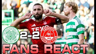 CORRUPT OFFICIALS ABERDEEN FANS REACT CELTIC 22 ABERDEEN  SCOTTISH PREMIERSHIP [upl. by Ylas925]