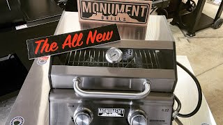 The All New Portable 2 Burner Gas Grill From Monument Grills  Awesome Seared Steak and Veggies [upl. by Boj]