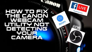 Easy Fix for Canon Webcam Utility Not Detecting Camera for Zoom Meetings OBS and Facebook Live [upl. by Muhcon]