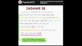 Zadanie 28  Matura z matematyki  maj 2013 Zadania otwarte matematyka podstawowa [upl. by Lenrow]