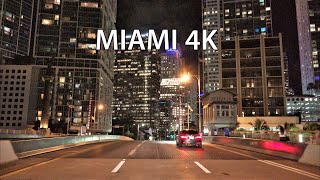 Miami 4K  Night Drive [upl. by Romonda51]