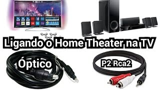 Como Ligar o Home Theater na TV através de cabo Óptico e P2 Rca2 Dica 3 [upl. by Bidle824]