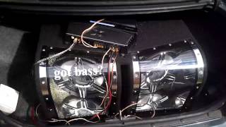 Dual subwoofers in a bandpass box on a Sony xplod [upl. by Maud288]