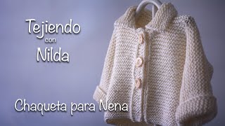 Cómo tejer chaqueta para Nena  How to knit a baby girl’s jacket [upl. by Ealasaid159]