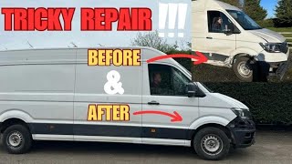 REPAIRING SOME VERY AWKWARD DAMAGED ON A 2018 VW CRAFTER [upl. by Naltiak]