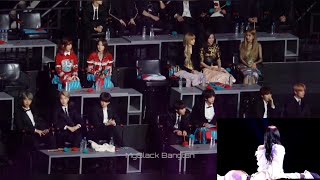 BTS AND BLACKPINK REACTION TO WORLDWIDE GIRLS GOLDEN DISK AWARDS 2019 [upl. by Otnas]