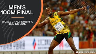 Mens 100m Final  World Athletics Championships Beijing 2015 [upl. by Harriman979]