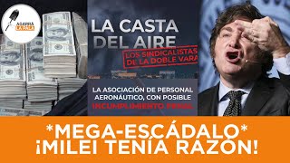 SALE A LA LUZ EL MEGAESCÁNDALO DE LA CASTA DEL AIRE QUE LE DA LA RAZÓN A MILEI quotRETUVIERON APORTESquot [upl. by Lyrahc]