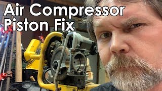 Repairing the Air Compressor Piston on a Dewalt Oil Less Compressor [upl. by Lattonia]