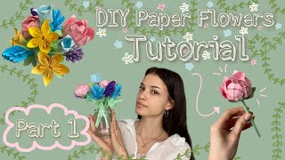 Diy Paper Flower Bouquet Tutorial 💐  Part 1 [upl. by Eillac]