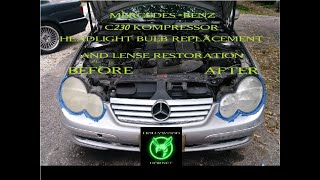 Mercedes C230 Headlight replacement and restoration [upl. by Spatola]