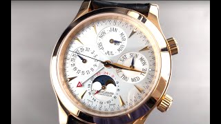 JaegerLeCoultre Master Grande Memovox Perpetual Calendar Alarm Q146242A JLC Watch Review [upl. by Faythe]