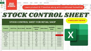 Stock Control Sheet In Excel  Inventory Management  Inventory Control Sheet In Excel [upl. by Siva]