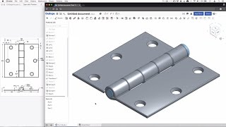 OnShape 3D Modeling Hinge Tutorial Exercise [upl. by Annalla697]