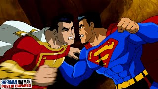 Superman Vs Shazam Epic Battle Scene  SupermanBatman Public Enemies [upl. by Thaine301]