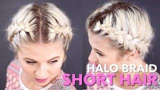 HOW TO Milkmaid Braid Short Hair  Milabu [upl. by Ijnek302]