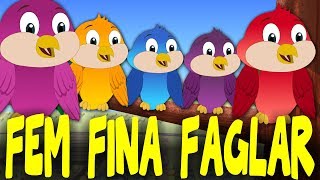 Fem fina fåglar  Barnvisor på svenska  Svenska Barnsånger [upl. by Initof48]