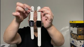 Apple Watch Series 7 Starlight 41mm VS 45mm Comparison Video [upl. by Konyn]