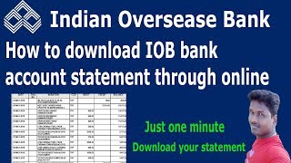 how to download IOB bank last year statement in online [upl. by Eatnhoj440]