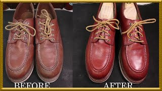 ASMR Clean amp restore Redwing 8103 oxford red color VeTiVeR [upl. by Yobybab]