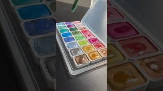 Unboxing Metallic Watercolours unboxing watercolor metallic art colour swatches calm paints [upl. by Artima]