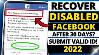 HOW TO RECOVER DISABLED FACEBOOK ACCOUNT DISABLED FACEBOOK IN 30 DAYS [upl. by Yxor946]