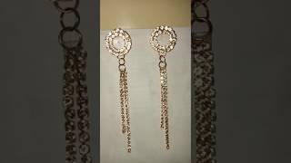 Diy Rhinestone chain Fringe earrings ✨ diyjewelry diy earrings shorts youtubeshorts diycrafts [upl. by Nilorac]